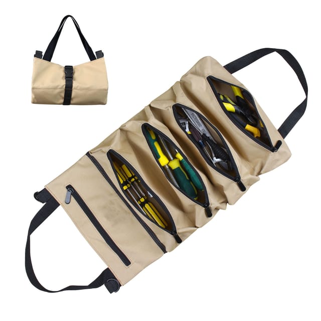 Sac A Outils Roulant Avec Cinq Poches Zippées Multifonction Pour Rangement De Clés Et Outillage Transport Pratique Et Organisé