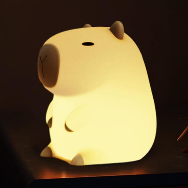 Veilleuse Capybara, Lampe Animal En Silicone Souple En Forme De Capybara, Lampe Animal Portable Rechargeable Par Usb, Lampe Tactile De Chevet