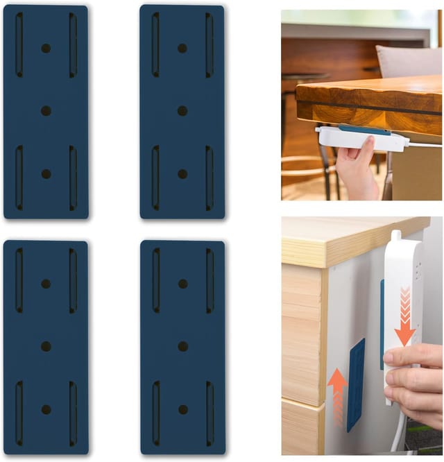 Lot De 4 Supports Adhésifs Pour Multiprise, Fixations Murales Sans Perçage Pour Routeur Et Prise, Rangement Maison