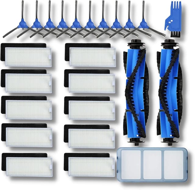 Lot De 24 Pièces De Rechange Pour Aspirateur Eufy Robovac 11s, 12, 30c, 15t, 15c Et 35c : Filtres Primaires, Brosses Latérales Et Brosses Rotatives.