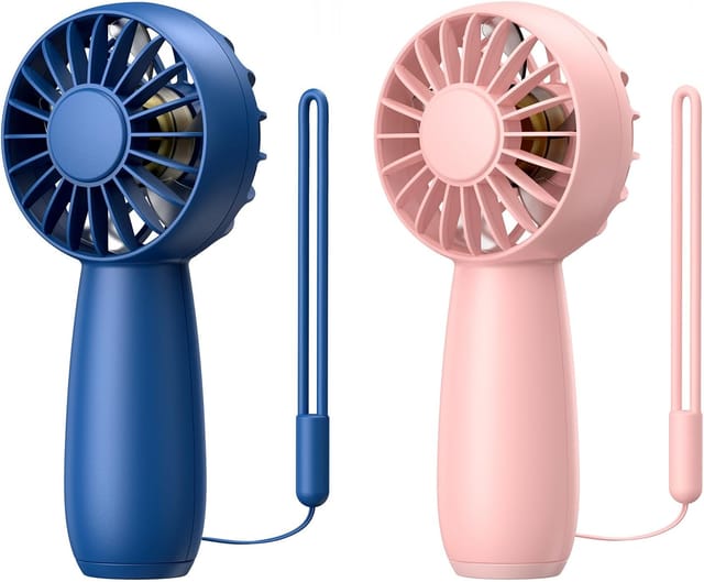 Lot De 2 Mini Ventilateurs Portables Rechargeables 1800 Mah, Pour Enfant, Voyage, Camping Et Bureau, Silencieux