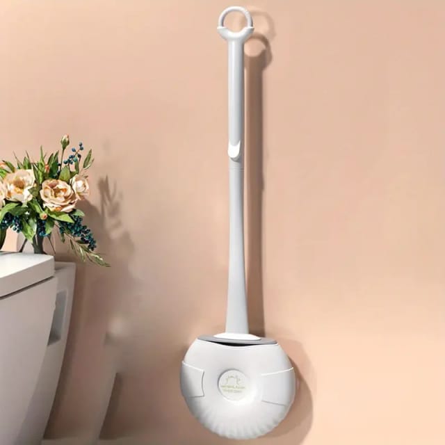Brosse De Toilette En Silicone Avec Support Mural Pour Nettoyage En Profondeur Des Wc Accessoire De Salle De Bain Hygiénique
