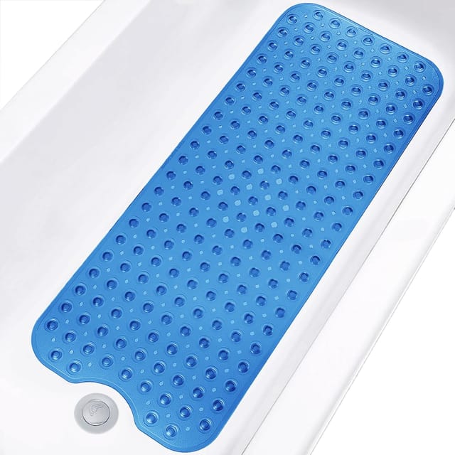 Tapis De Bain Et De Douche, Tapis De Bain Extra Long Et Antidérapant 99 X 41 Cm, Lavable En Machine, Avec Ventouses Et Trous D'Évacuation Pour Salle De Bain