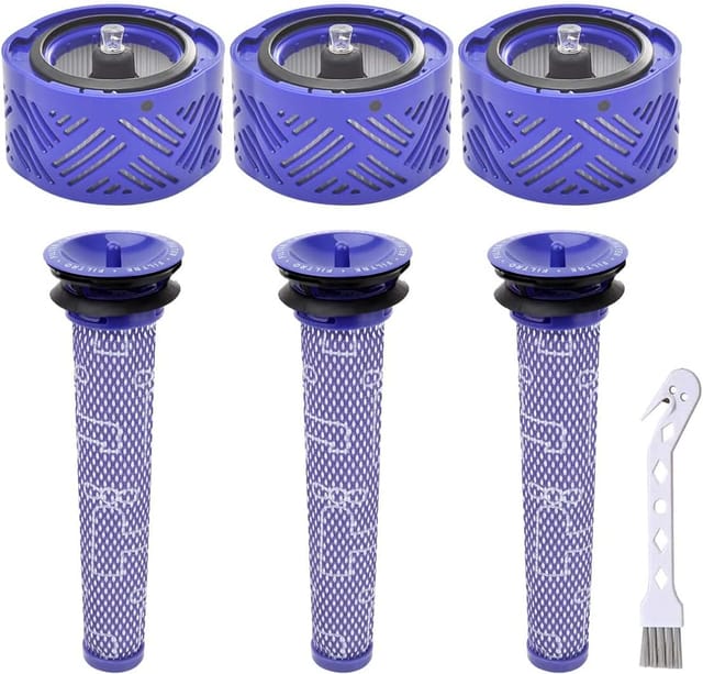 Lot De 6 Filtres De Rechange Pour Aspirateur Balai Sans Fil Dyson V6, Remplace Les Pièces 965661-01 Et 966741-01, 3 Filtres De Sortie, 3 Filtres De Sortie
