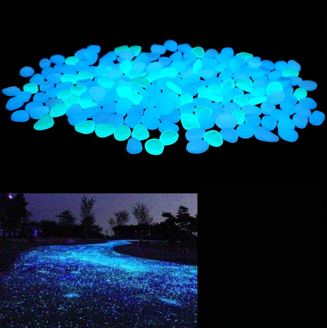 Galets De Jardin Phosphorescents, Pierres Et Cailloux Pour La Décoration De La Cour Et Des Allées, Pierres Décoratives Lumineuses Bleues À Faire Soi-même (200 Pièces)