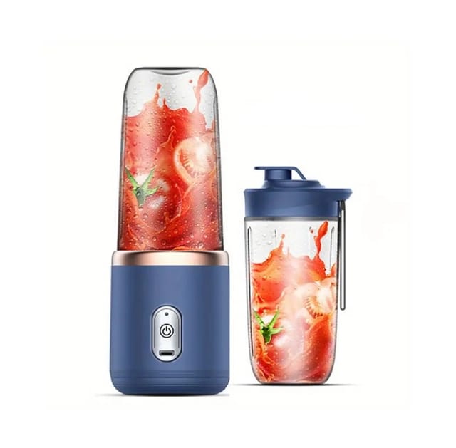 Machine À Jus Électrique Portable 400 Ml, Mixeur À Jus Mini Sans Fil Rechargeable Usb, 6 Lames, Verre À Jus
