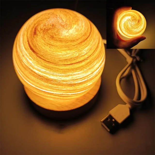 Lampe Lune 3d En Verre, Mini Veilleuse Planète Alimentée Par Usb Avec Support En Bois, Lampe D'Ambiance Décorative Pour Enfants, Filles, Garçons Et Amis, Cadeau D'Anniversaire Ou De Noël.