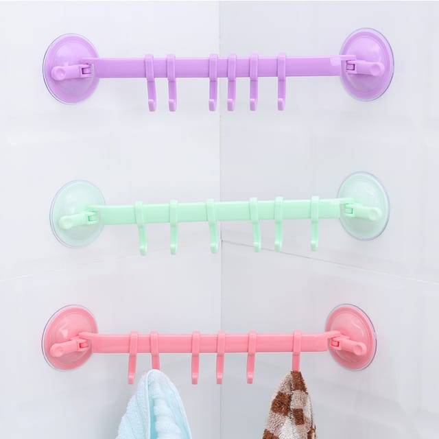 Crochet À Ventouse À Six Points, Crochet Porte-serviettes Sans Perçage Pour Portes De Salle De Bain