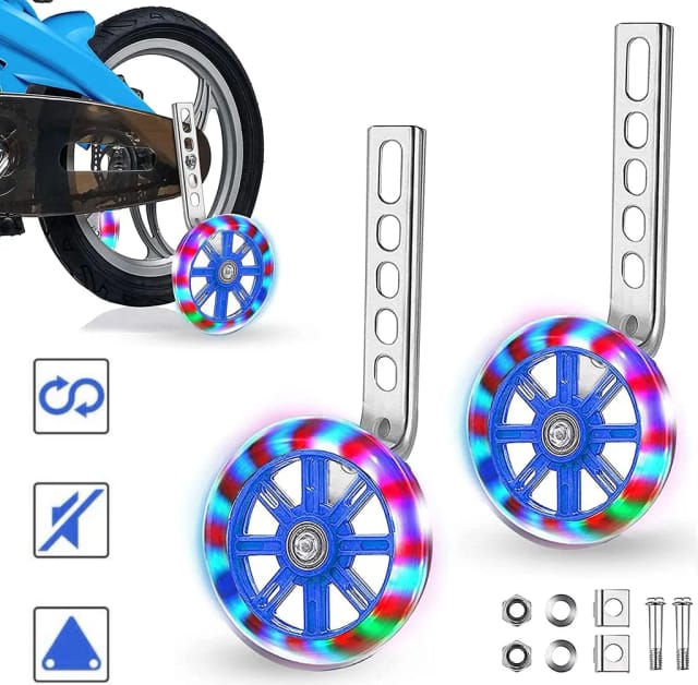 Roue D Equilibre Pour Velo Enfant Douze A Vingt Pouces Roue Auxiliaire Avec Lumiere Clignotante Stabilite Et Securite