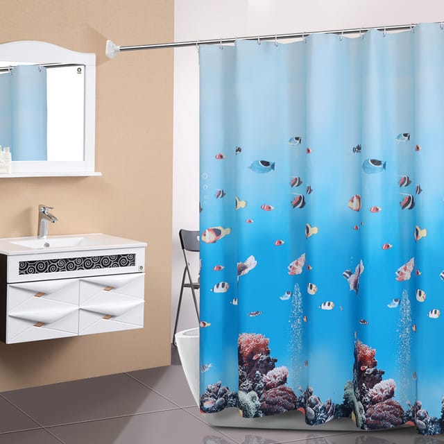 Rideau De Douche Imperméable Et Anti-moisissure 180 X 200 Cm, Lavable, En Polyester Antibactérien, Avec 15 Anneaux.