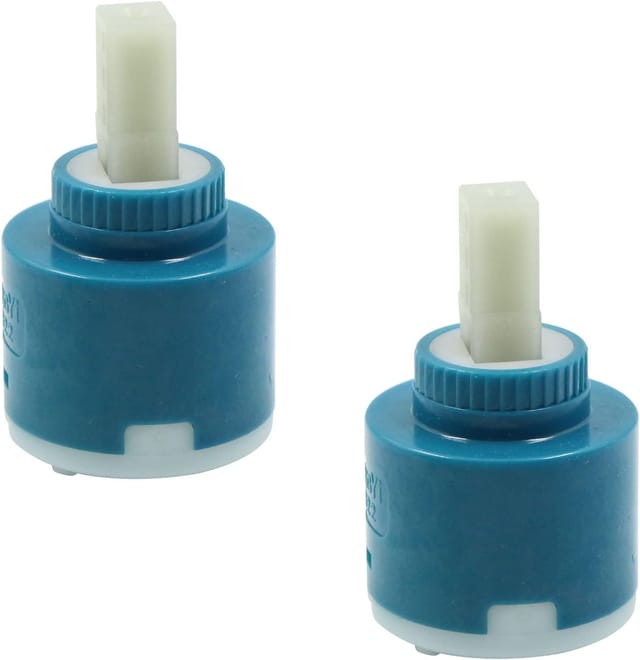 Lot De 2 Cartouches De Robinet 40 Mm En Céramique, Mélangeur Eau Chaude Et Froide Pour Cuisine Et Salle De Bain