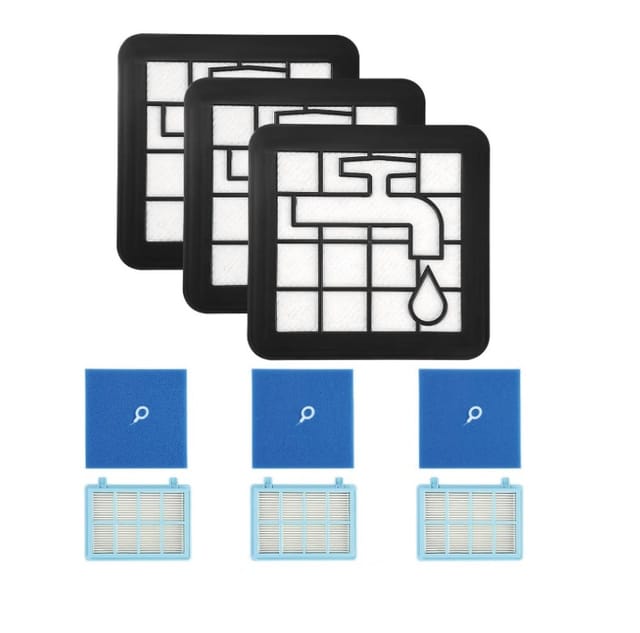 Lot De 3 Filtres - Compatible Aspirateurs Philips Powerpro, Active, City, Cyclone (modèles Fc8010/01, Fc9334, Fc9550, Fc9555, Fc9556, Fc9331/09, Fc9332/09). Kit De Rechange Performant