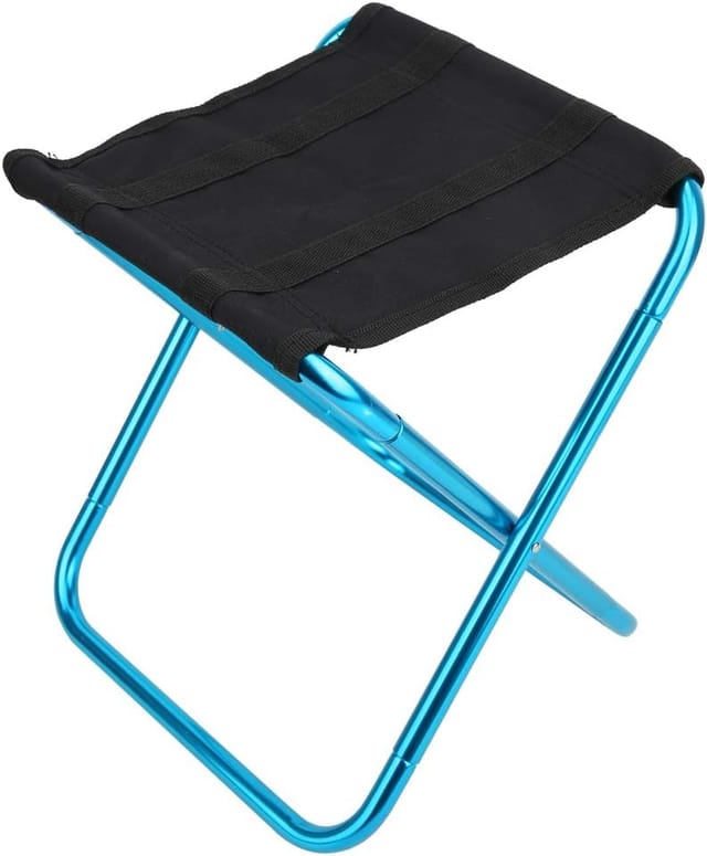 Tabouret Pliant Bleu En Alliage D’aluminium Avec Assise En Oxford, Chaise Miniature Pour Pêche, Randonnée Et Barbecue