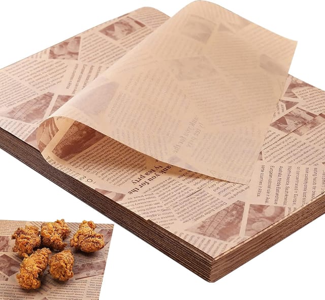 Papier Sulfurisé, Paquet De 100 Feuilles, 25 X 35 Cm, Absorbant L'Huile, Idéal Pour Les Paniers, Les Hamburgers, Les Sandwichs, Le Fromage Et Les Frites.