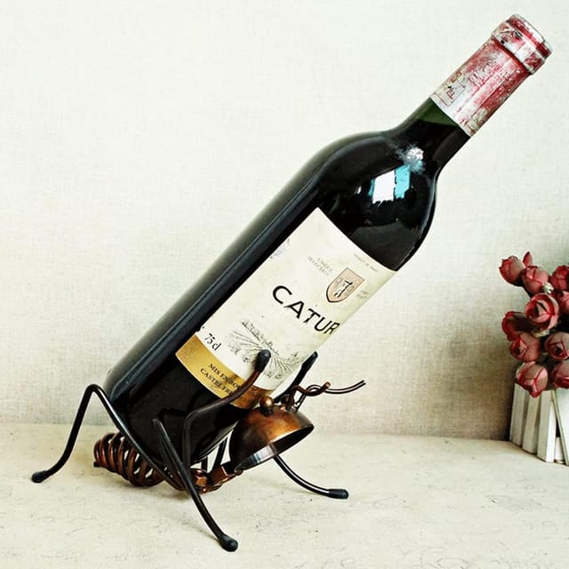 Support Bouteille De Vin Et Fruit En Acier Inoxydable Design Original Cadeau Original Pour Cuisine Et Décoration Intérieure Élégant Et Moderne