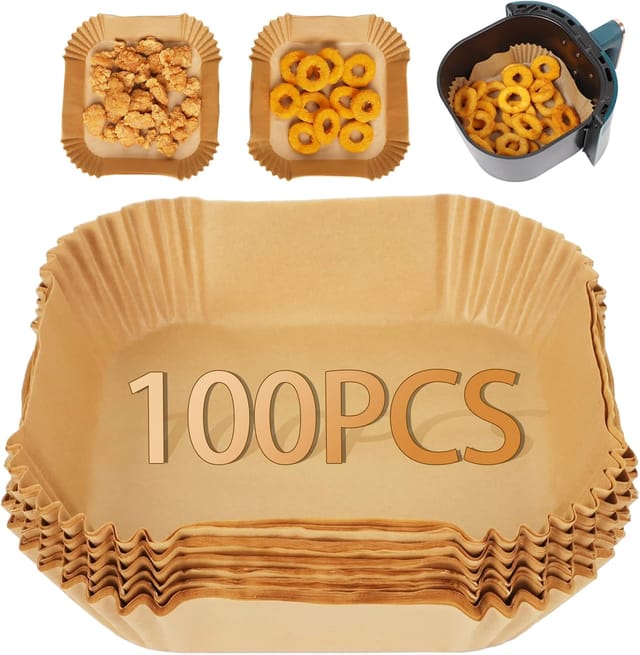 Lot De Cent Feuilles De Cuisson Jetables Pour Friteuse À Air Papier Alimentaire Résistant À L Eau Et À L Huile