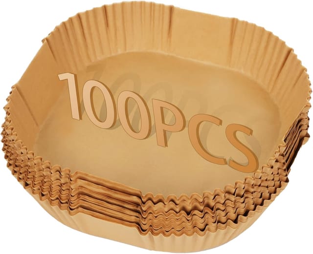 Lot De Cent Papiers De Cuisson Pour Friteuse À Air Jetables Pour Micro Ondes Et Cuiseur Vapeur Alimentaire