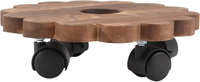 Support À Roulettes Pour Plantes En Bois, Plateau Roulant Pour Pots De Fleurs, Déplacement Facile Pour Jardin Et Intérieur