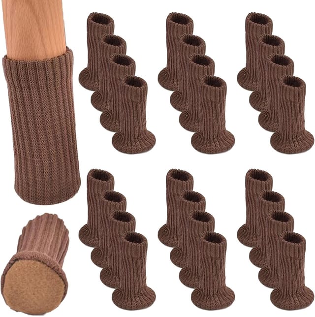 Chaussettes Pour Pieds De Meubles Tricotées Renforcées Lavables Protection Anti Rayures Pour Sols Silencieux Et Durables