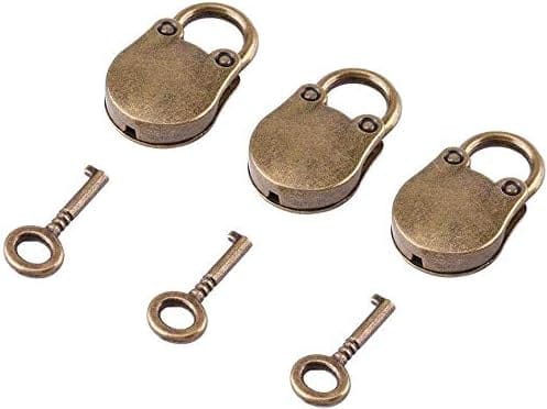 Petit Cadenas Vintage En Alliage De Zinc Avec Trois Clés Pour Journal Et Boîte De Rangement
