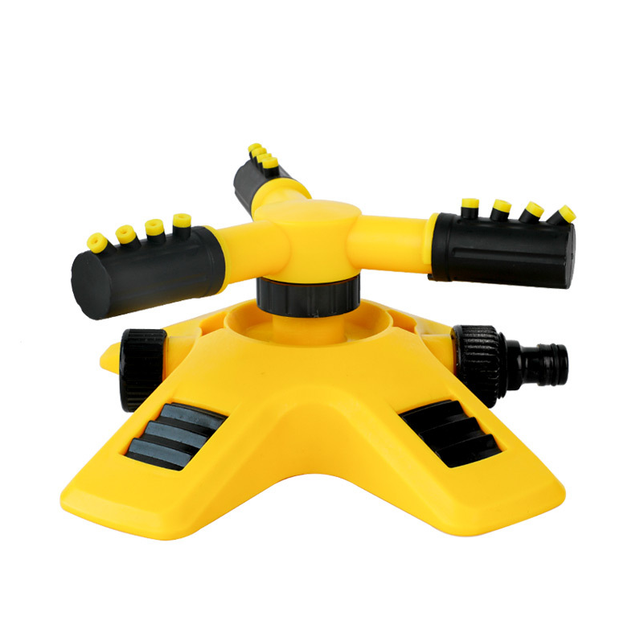 Arroseur À 3 Têtes, Rotation Automatique À 360 Degrés, Tête De Pulvérisation À 3 Fourches, Arroseur En Plastique Réglable, Dispositif D'Arrosage Pratique