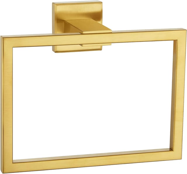 Porte Serviettes En Acier Inoxydable Brossé Or Avec Angle Pour Mur Support Pour Serviettes De Toilette Design Élégant