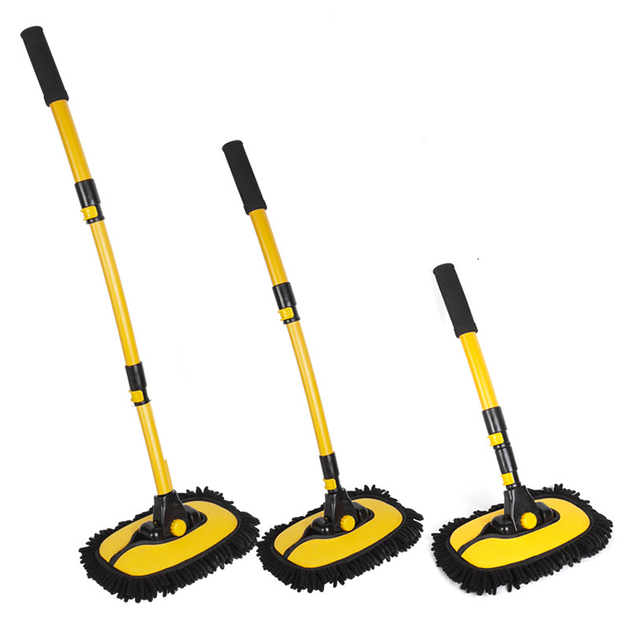 Balai Télescopique Pour Lavage De Voiture : Brosse À Poils Doux En Chenille Avec Manche Flexible, Anti-rayures, Extensible, Outil De Nettoyage À Long Manche Épais