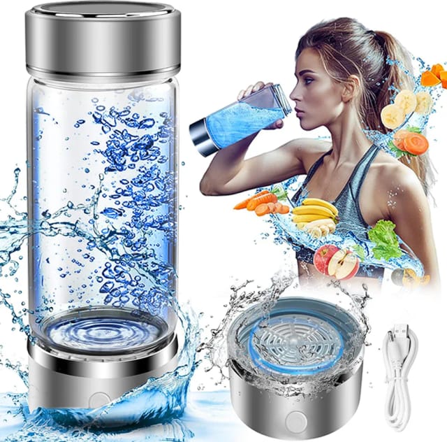 Bouteille D Hydrogène Portable Quatre Cent Trente Millilitres Argentée Ioniseur Avec Technologie Spe Et Pem Pour Eau Santé