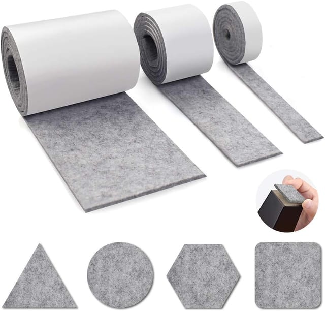Patins En Feutre Auto-adhésifs, 3 Rouleaux De Feutre Auto-adhésif Pour Meubles, Découpables À La Forme Souhaitée, Patins En Feutre Pour Chaises, Protection Des Sols