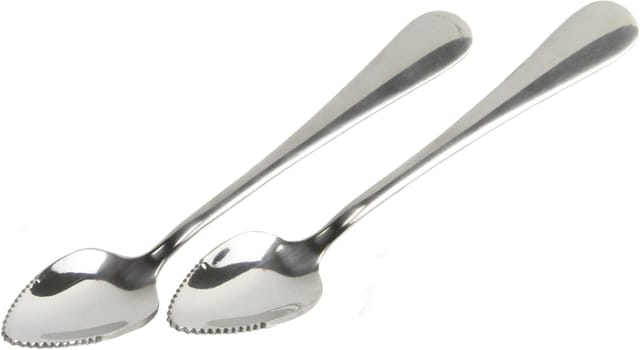 Lot De Deux Cuillères Pamplemousse Dentelées En Acier Inoxydable Pour Racler La Pulpe Des Fruits Alimentation Bébé Et Dessert Pratique