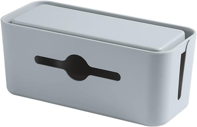 Boîte De Gestion De Câbles Grise Grande Capacité, Cache-fils Pour Bureau Et Salon, Rangement Pour Multiprises