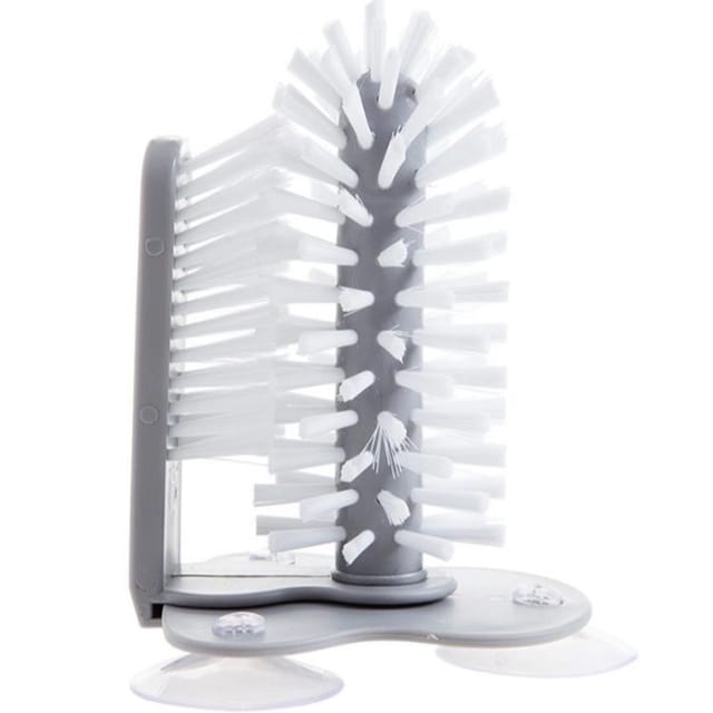 Brosse À Bouteille Avec Ventouse Pivotante Double Face Pour Nettoyer Les Biberons Et Verres Outil Ménager