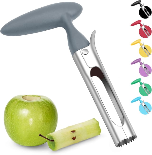 Évideur De Pommes, Coupe-pommes Avec Manche En Abs, Lame En Acier Inoxydable De Qualité Alimentaire Et Bord Dentelé, Coupe-pommes Pratique, Gris