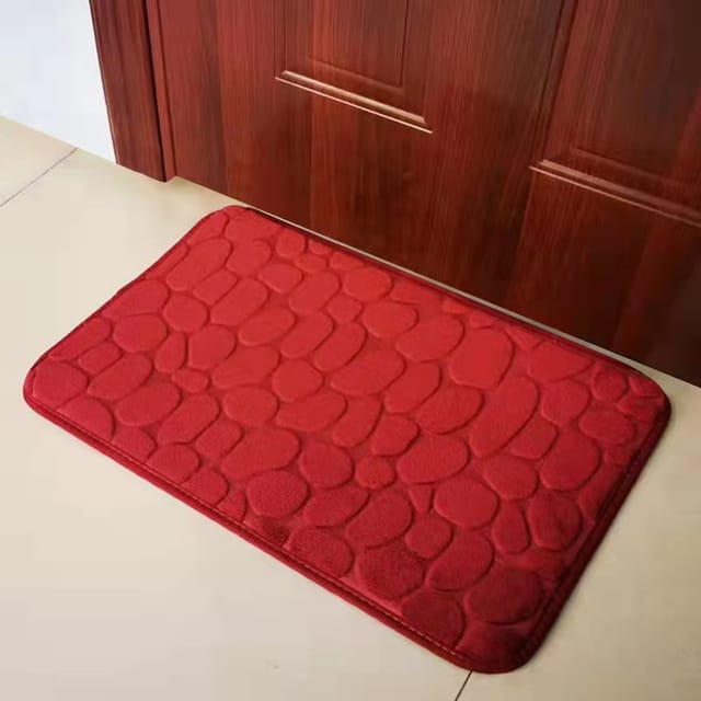 Tapis De Bain En Mousse À Mémoire De Forme, Tapis De Bain Effet Pavés, Tapis De Bain Ultra-absorbants, Lavables En Machine