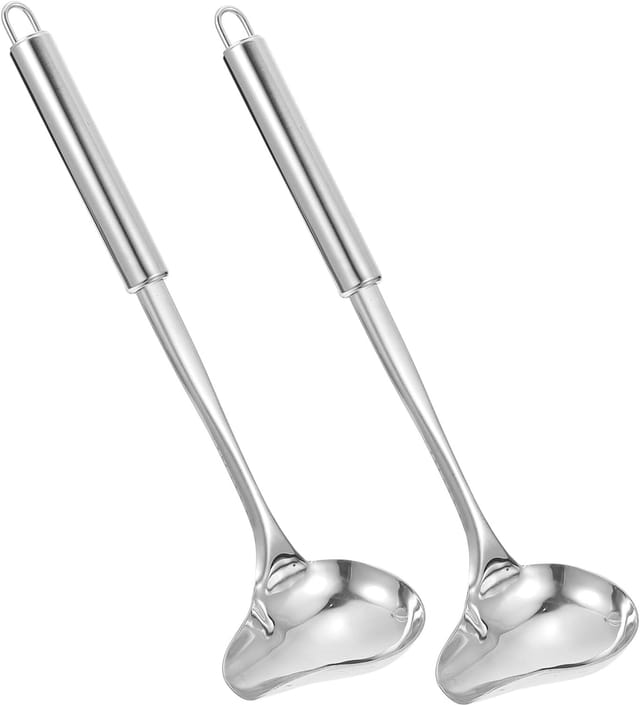 Lot De 2 Petites Cuillères À Sauce En Acier Inoxydable, Cuillères À Soupe Et À Sauce Pour Table Et Cuisine