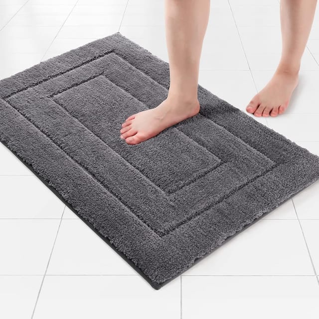 Tapis De Bain Épais En Microfibre Douce, Absorbant Et Antidérapant, Lavable En Machine, Confortable