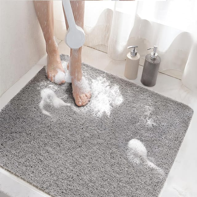 Tapis De Douche Antidérapant 60x60 Cm Avec Drainage, Moelleux Et Séchage Rapide Pour Baignoire Et Salle De Bain