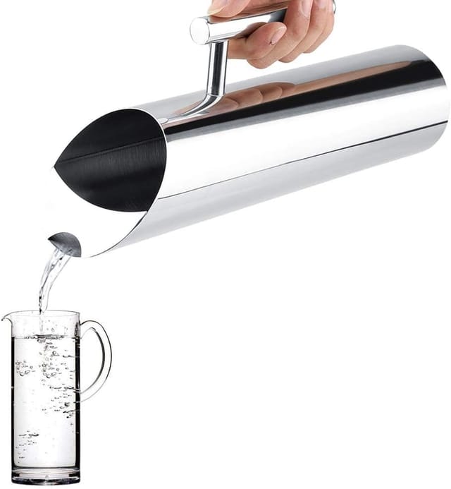 Carafe À Eau En Acier Inoxydable Avec Compartiment Réfrigérant, Idéale Pour La Maison Et L'Hôtel, Avec Bouilloire (2 L).