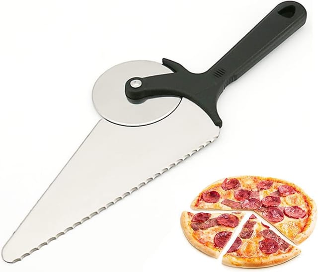 Coupe-pizza En Acier Inoxydable, Couteau À Pizza 2 En 1, Roulette À Pizza, Coupe-pizza Multifonctionnel Avec Pelle À Pizza Intégrée