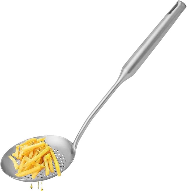Écumoire Fendue En Acier Inoxydable 304, Cuillère Filtrante Pour Friture Et Bouillon, Manche Ergonomique