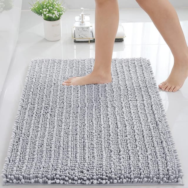 Tapis De Bain Ultra Doux Épais Absorbant Antidérapant Lavable En Machine Pour Salle De Bain Et Douche