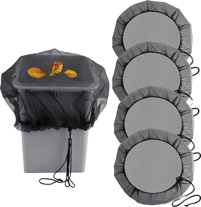 Lot De Quatre Filets Pour Tonneaux De Pluie Diamètre Quatre Vingt Quinze Centimètres Réglables Protection Contre Moustiques