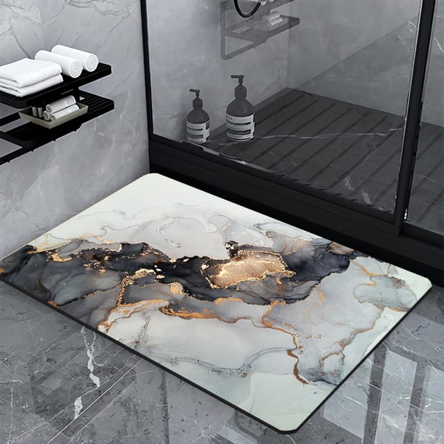 Tapis De Bain En Terre De Diatomées, Antidérapant, Ultra-absorbant, Séchage Rapide, Pour Salle De Bain, Écologique, Facile À Nettoyer, 50 X 80 Cm