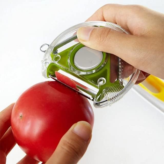 Éplucheur Universel 3-en-1 Rotatif En Acier Inoxydable, Économe Pour Fruits, Légumes Et Asperges, Outil De Cuisine Polyvalent