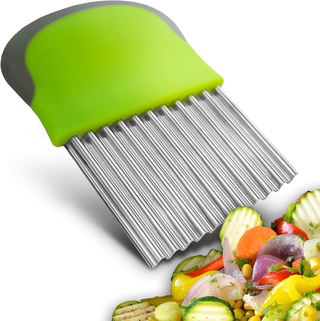 Couteau À Légumes Ondulé En Acier Inoxydable, Lame Dentelée Pour Découpe Décorative De Fruits Et Légumes