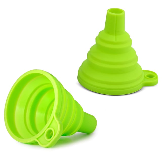 Lot De Deux Entonnoirs Pliables En Silicone Pour Liquides Et Poudres Pour Bouteilles Et Bocaux Accessoire Cuisine