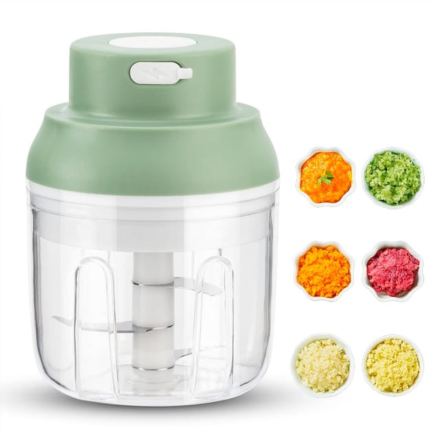 Hachoir Multifonction Pour Oignons, Légumes, Fruits Et Noix, Grand Format 250 Ml, Vert