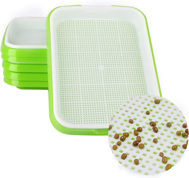 Plateau De Germination Pour Semis, Bol De Germination, Semoir À Paille De Blé, Pour Semis Hydroponiques, Durable, Pour Petits Jardins, Bureau/maison, Plateau De 5 Pièces