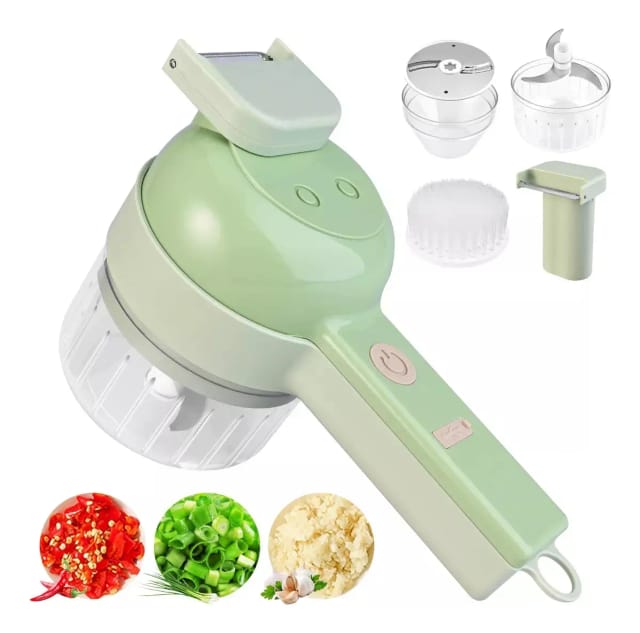 Hachoir À Légumes Électrique 4 En 1 - Mini Robot Culinaire Portatif, Hachoir À Légumes Électrique, Hachoir À Ail Manuel, Hachoir À Oignons, Coupe-légumes