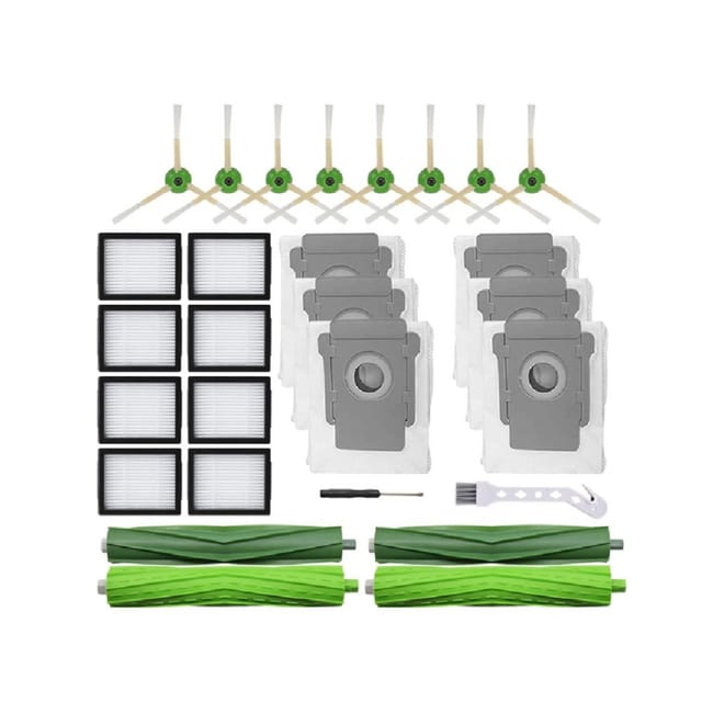 Accessoires Compatibles Avec Les Aspirateurs Robots Irobot Séries I7, I7+, E5 Et E6 : Brosse Principale, Brosse Latérale, Kit De Filtres.
